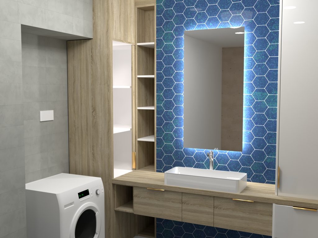 XIX. kerület Fürdőszobabútor látványterv